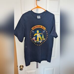 American Idle Homer Simpson Graphic Tee - Navy